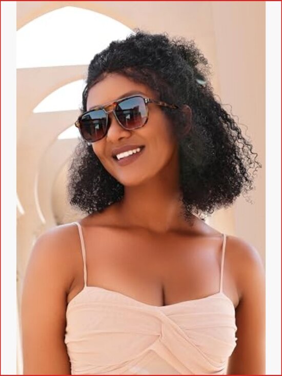 Retro Square Aviator Sunglasses UV400 Protection Plastic Frame